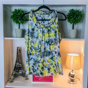 Cato Sheer Yellow/Black/Gray Sleeveless Top